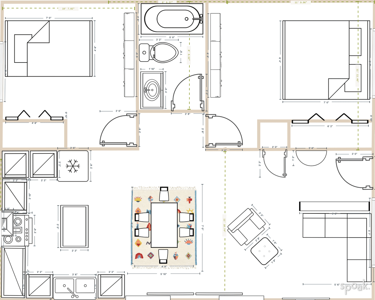 Two Bedroom House Layout designed by Jordyn Reeser