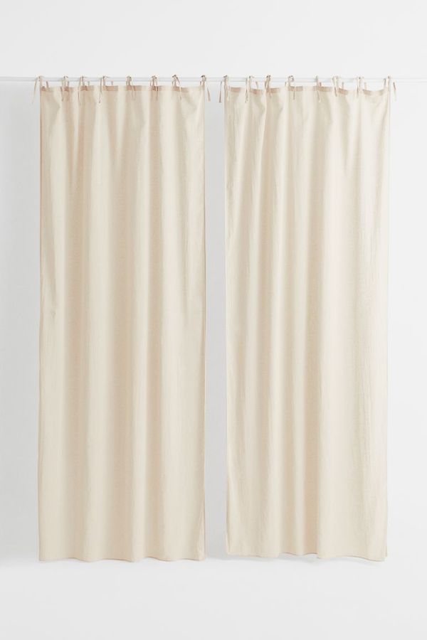 2-pack Linen-blend Curtains - Light beige - Home All | H&M US added by Spoak Member
