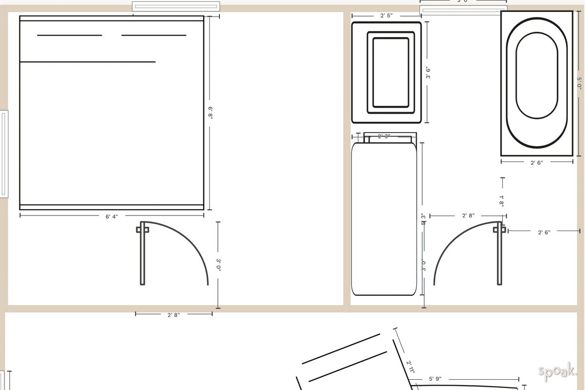 One Bedroom House Layout designed by Taylor Shelabarger
