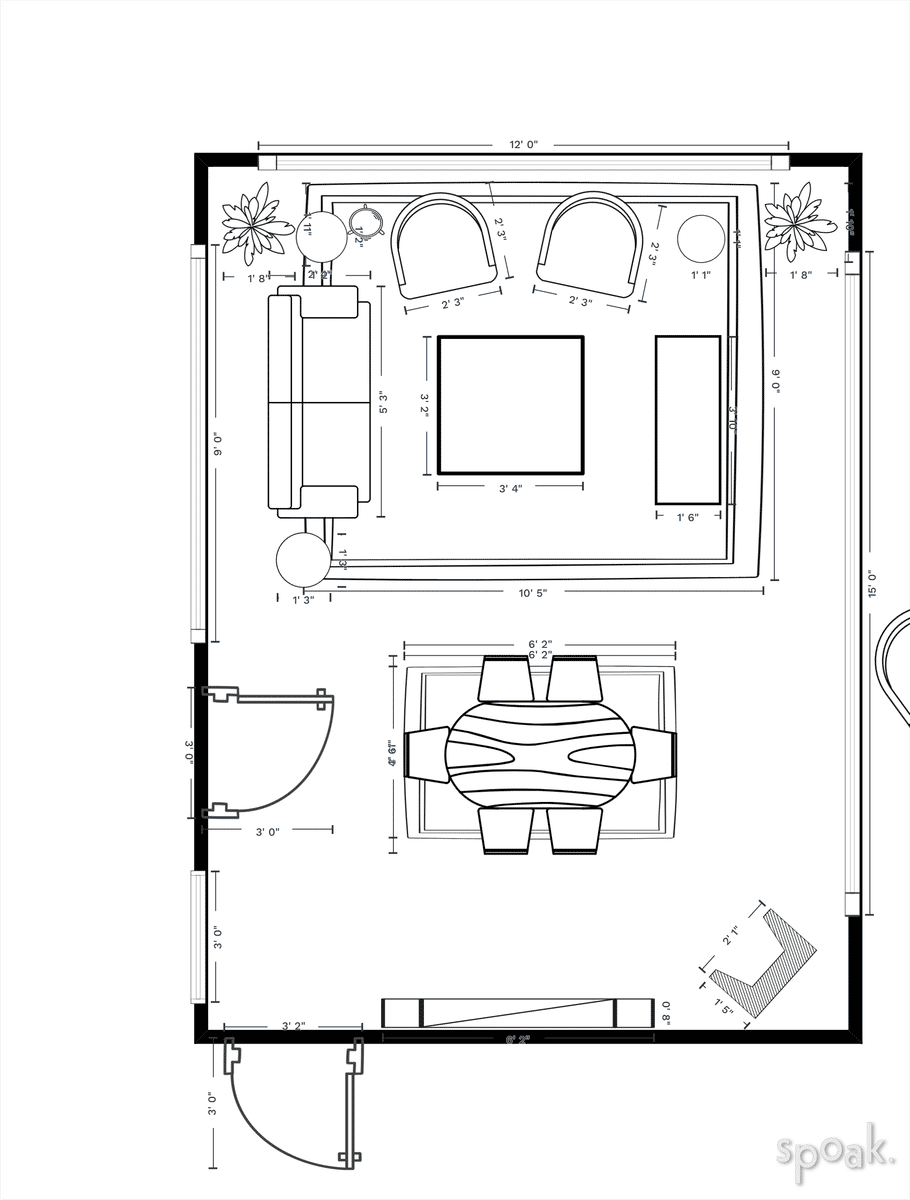 TV Room Plan designed by Miah Ferracuti