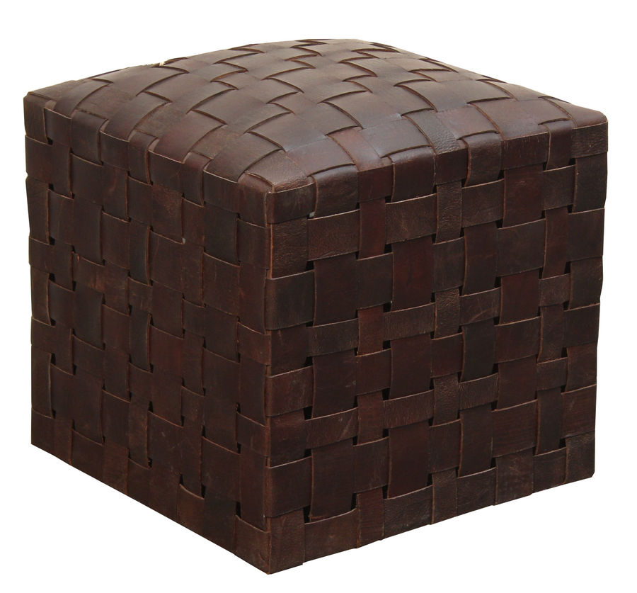 Joss & Main Halcyon Handwoven Genuine Leather Ottoman & Reviews | Wayfair added by Samantha Elizabeth