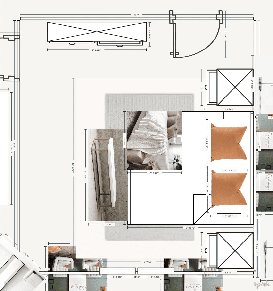 Dorm Room Layout designed by Demory Bonilla