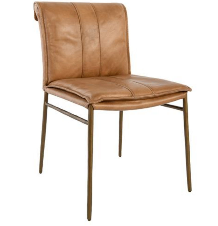 Marissa Industrial Brown Upholstered Leather Gold Iron Dining Chair added by Crystal Navarrete