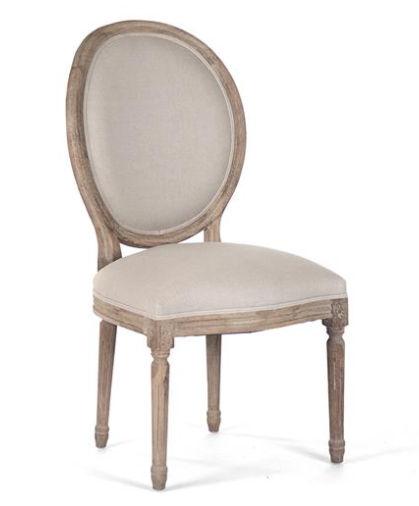 Madeleine French Country Oval Linen Limed Oak Dining Side Chair added by Jamie Stellato