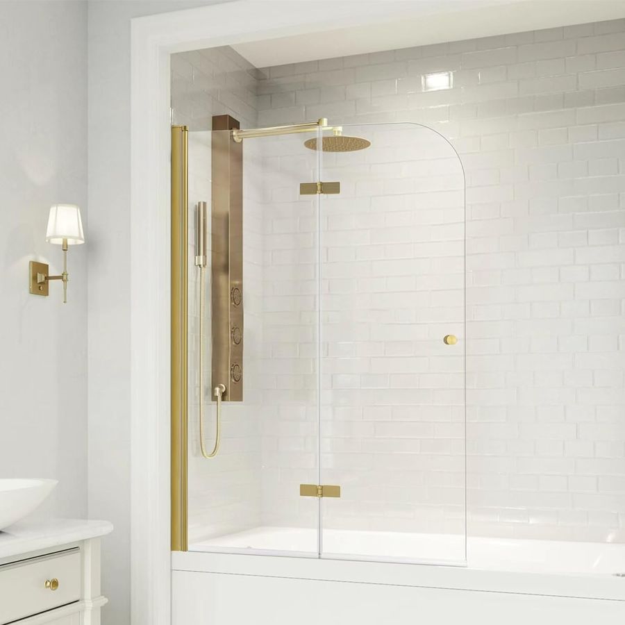 Bathroom Frameless Hinged Foldable Tub Door, Shower Glass Door 43 * 58”  added by Laura Hernandez