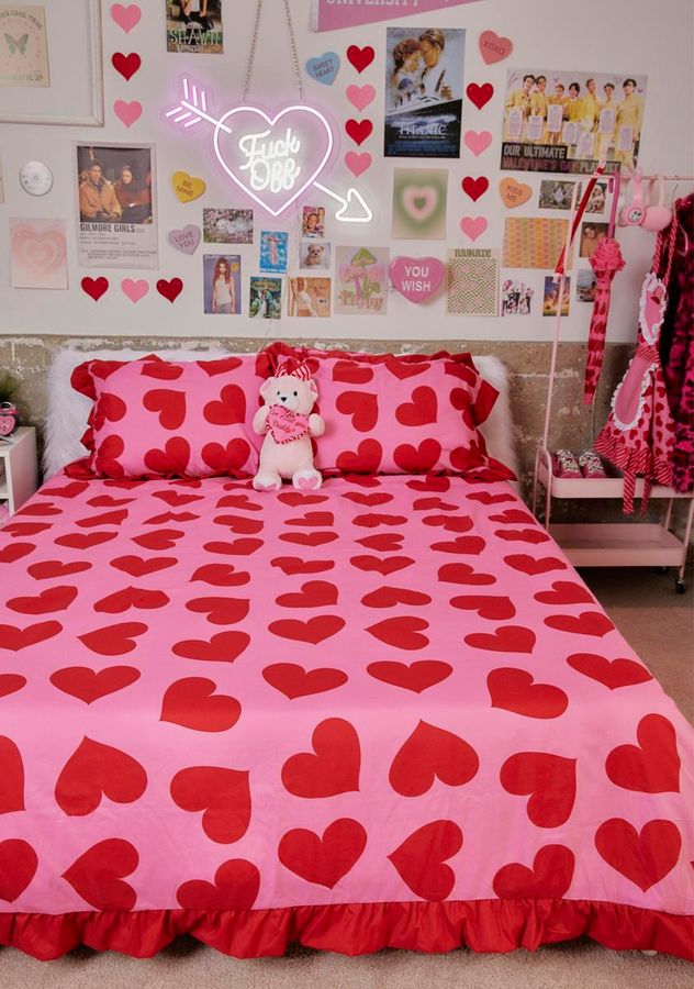 Dolls Home Heart Print Duvet Cover Set - Pink added by Presleigh K