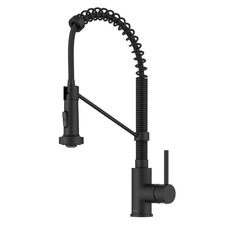 KRAUS Bolden Single-Handle Pull-Down Sprayer Kitchen Faucet with Dual Function Sprayhead in Matte Black KPF-1610MB - The Home Depot added by Stephanie Jones