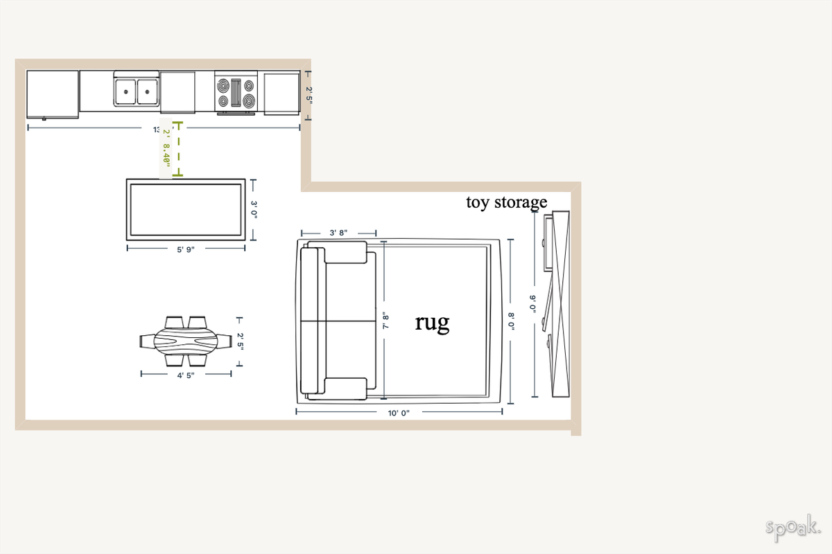 L-Shaped Kitchen Layout designed by Daniel Nalladurai