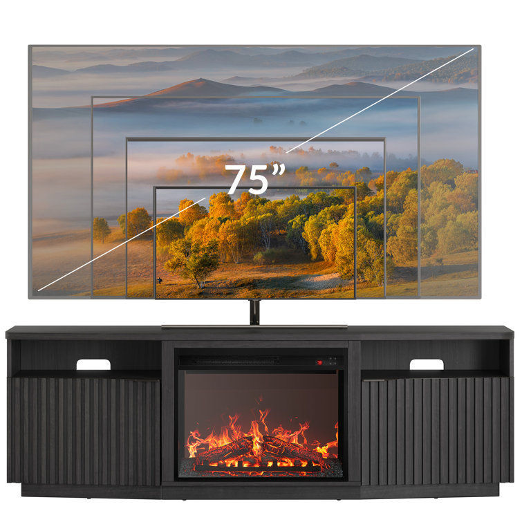 Cateria TV Stand for TVs up to 78" with Electric Fireplace Included added by sallie tyler