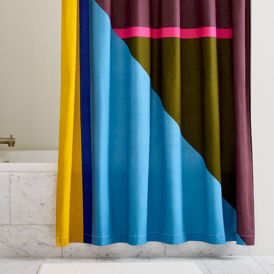 Modern Split Colorblock Shower Curtain added by Ren Robinson