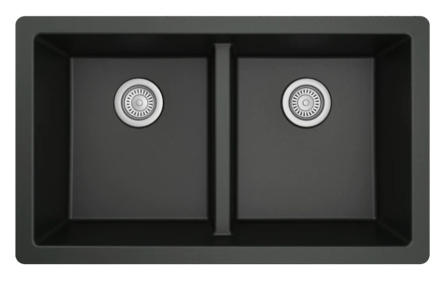 Karran  Quartz Undermount 32-in x 19.5-in Black Double Equal Bowl Kitchen Sink added by Melanie Brannon