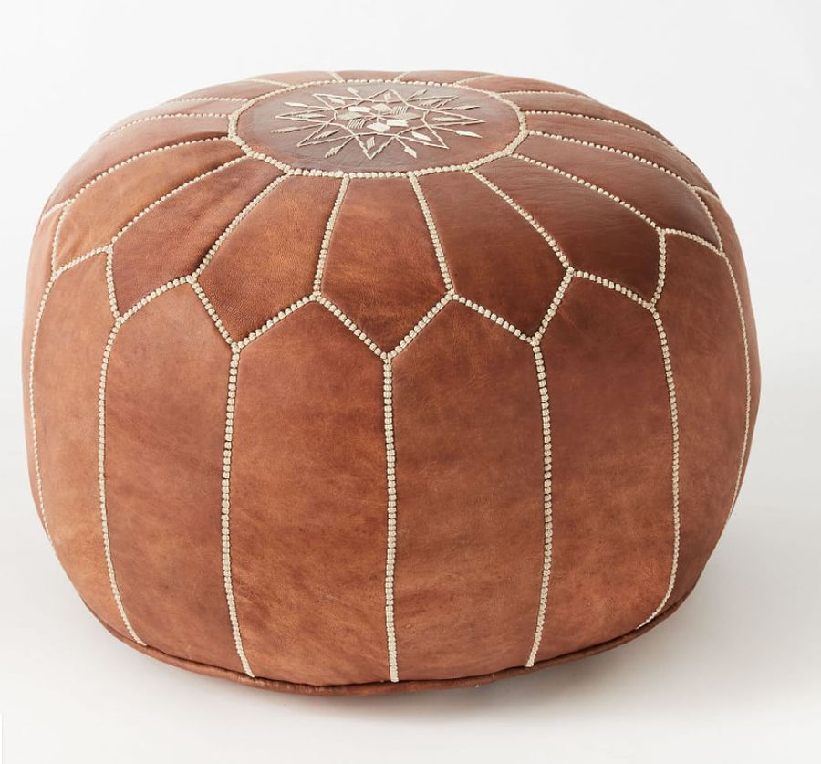 Moroccan Leather Poof, Tan added by Spoak Member