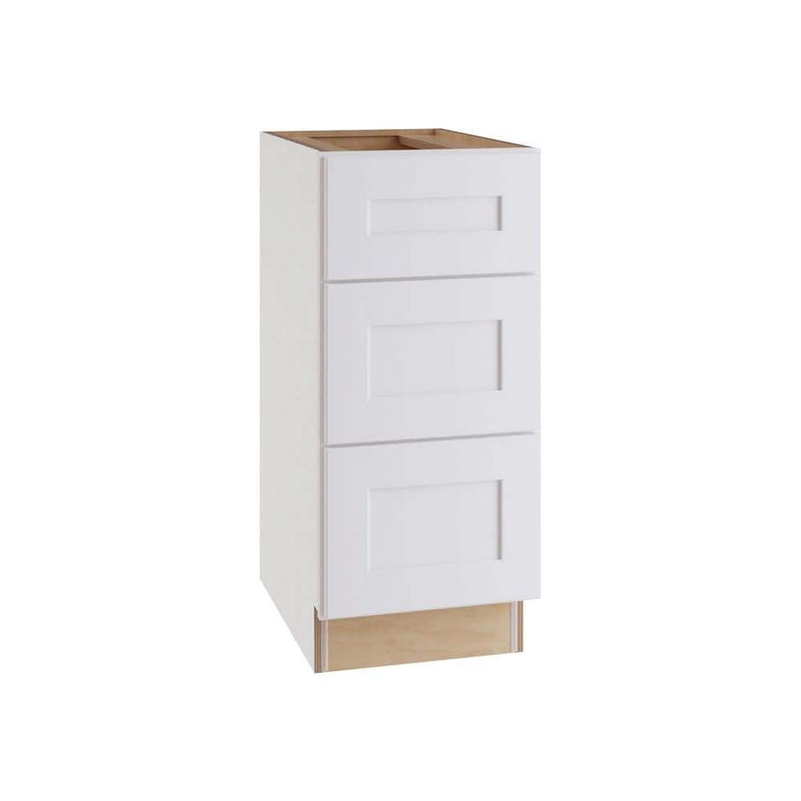 Home Decorators Collection Newport 15 in. W x 24 in. D x 34.5 in. H Assembled Plywood Drawer Base Kitchen Cabinet in Pacific White with Soft Close BD15-NPW - The Home Depot added by Jessica Greer