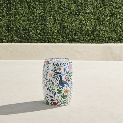 Flora Fauna Handpainted Accent Stool | Frontgate added by Danielle Hughes