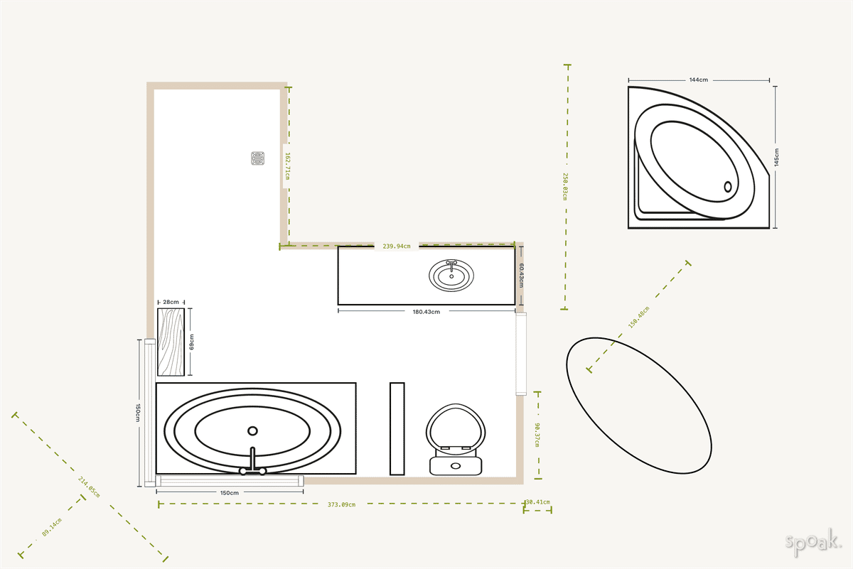 Bathroom Floor Plan designed by Deirdre Johnson