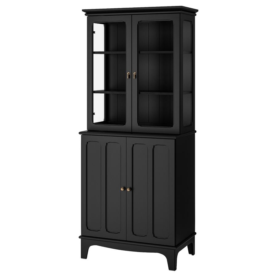 LOMMARP cabinet with glass doors, black, 337/8x783/8" - IKEA added by Eleanor Mills