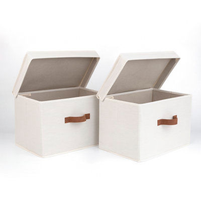 Storage Fabric Box Set with Lids (Set of 2) added by Jessica Koczwara