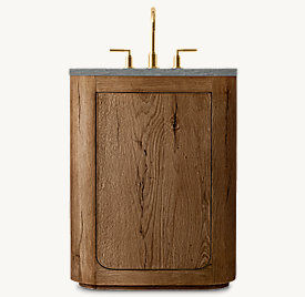 Oslo Powder Vanity- Aged Brown Oak- Italian Pietra Grigio Marble added by Karleigh Miller