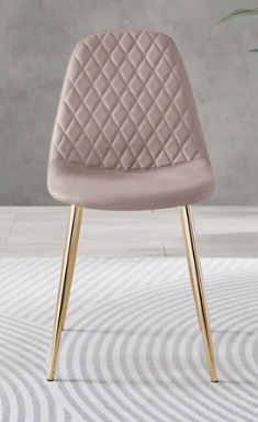 Campbell Metal Leg Diamond Stitching Faux Leather Dining Chairs Kitchen Chairs Modern Design added by Grace Hoopingarner