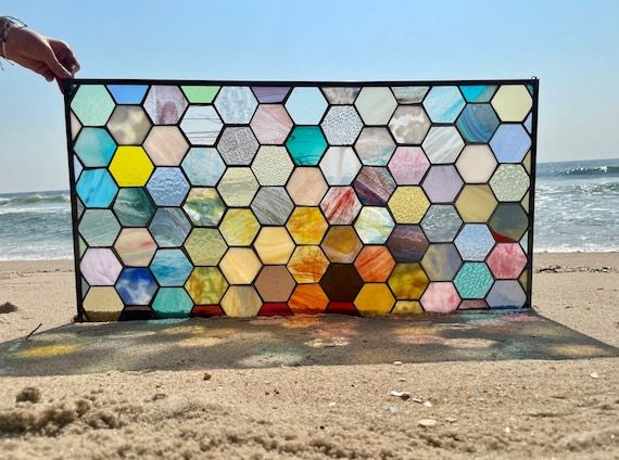 HONEYCOMB STAINED GLASS Custom Pattern Panel Honeycomb - Etsy added by Samantha Starr