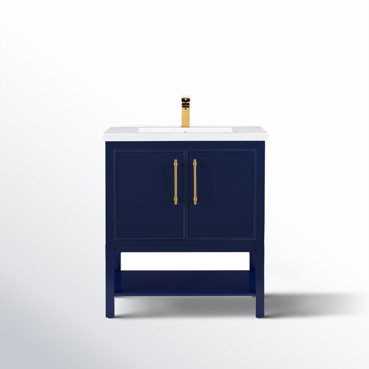 All modern blue vanity added by Brian Torbik