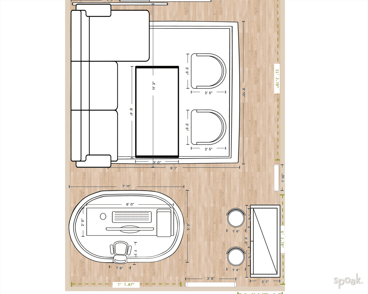 TV Room Layout designed by claudia kronfeld