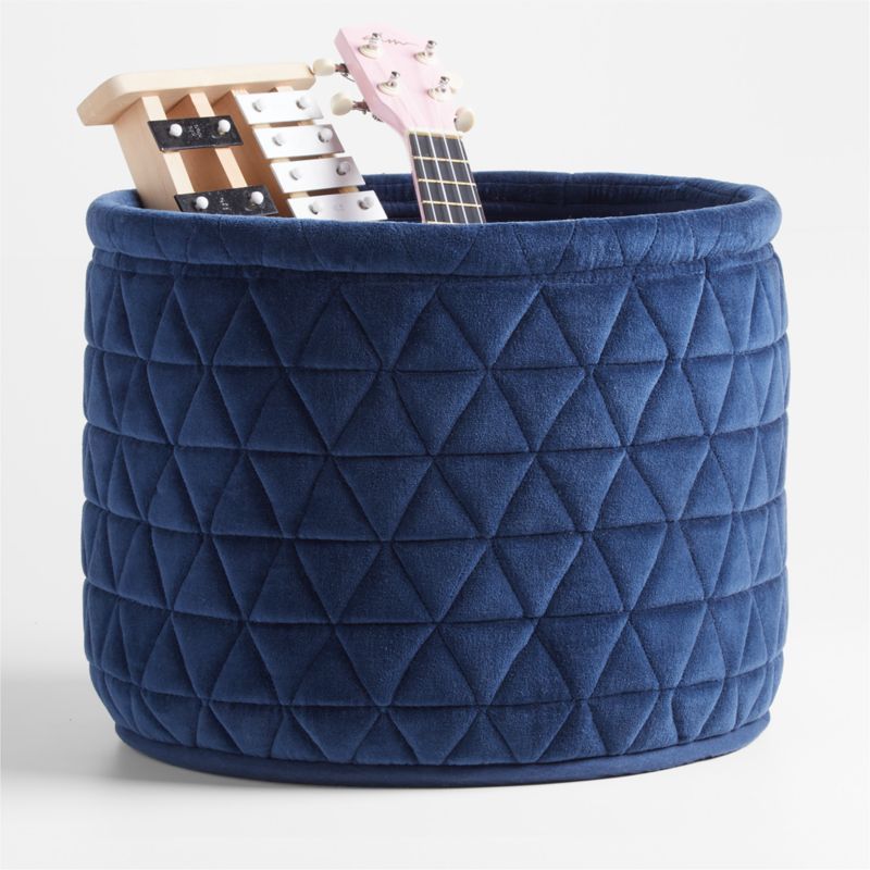 Navy Velvet Kids Storage Bin + Reviews | Crate & Kids added by Sheri Johnson