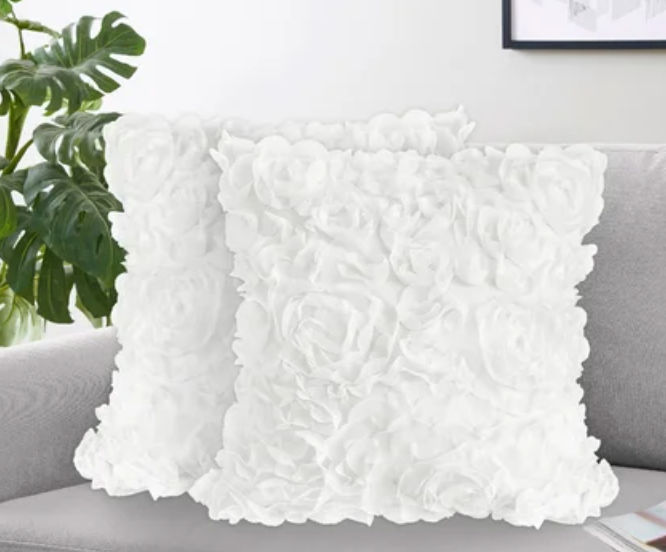 Sweet Jojo Designs Rose Lace Square Pillow Cover and Insert | Wayfair added by Sasha Childres