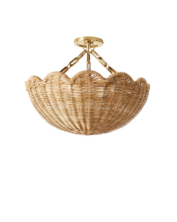Scallop Rattan Semi Flush Mount added by Sara Charlesworth