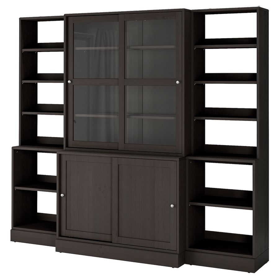 HAVSTA storage with sliding glass doors, dark brown, 955/8x181/2x831/2" - IKEA added by Rachel Fedorov
