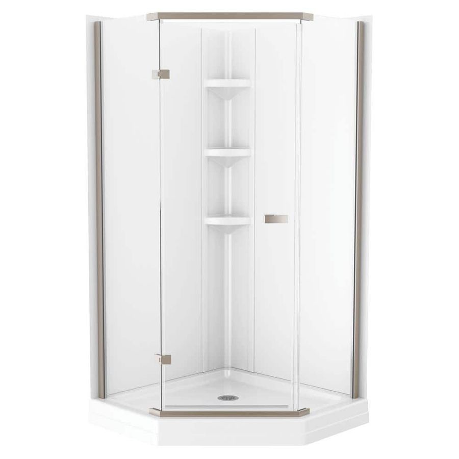 Delta Classic 38 in. L x 38 in. W x 70.63 in. H Corner Shower Stall/Kit BVS3-CL261-WHSS - The Home Depot added by HELEN SALGADO