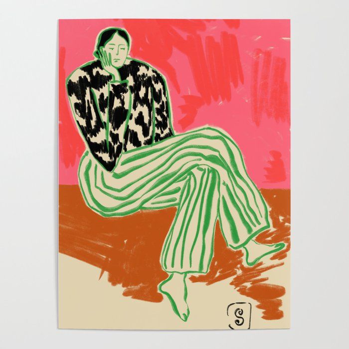 CALM WOMAN PORTRAIT Poster by Sandra Poliakov added by Kelly Calley