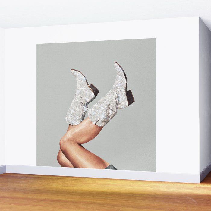 These Boots - Glitter Silver Wall Mural by Vertigo Artography added by Whitney Crutcher