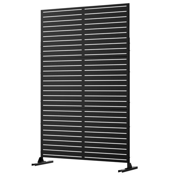 72'' 47'' Privacy Metal Screen Fence Panel Horizontal Stripe Pattern added by sallie tyler