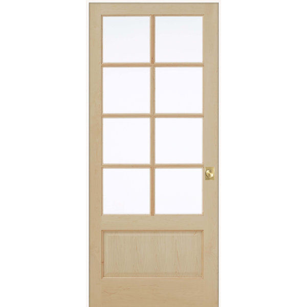 EVELIN 8-Lite Maple Wood and Clear Glass Prehung Interior Door with Handleset & Installation Kit added by Katie Hoffman