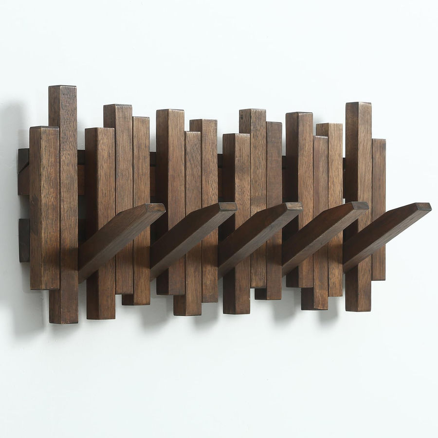 Millwood Pines Arrion Solid Wood Wall 5 - Hook Wall Mounted Coat Rack | Wayfair added by Michelle Rosenhouse