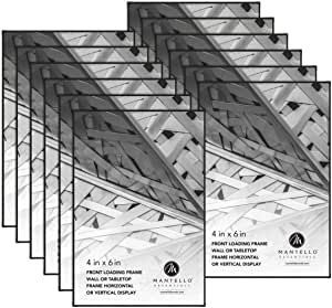 Mantello 4x6 Picture Frame Set - Front Loading 4 x 6 Frames - Display for Wall Artwork, Accent Piece, Photographs - Minimalist Tabletop & Desktop Decor - 12 Pack, Black added by Samantha Erickson