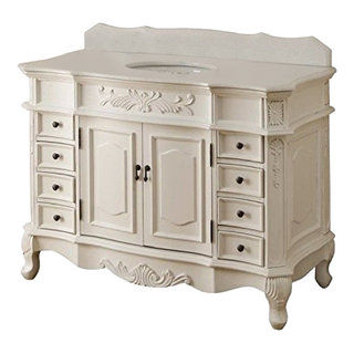 48" Traditional-Style Antique-Style White Morton Bathroom Sink Vanity - Victorian - Bathroom Vanities And Sink Consoles - by Chans Furniture Showroom | Houzz added by Lindsay Fallico