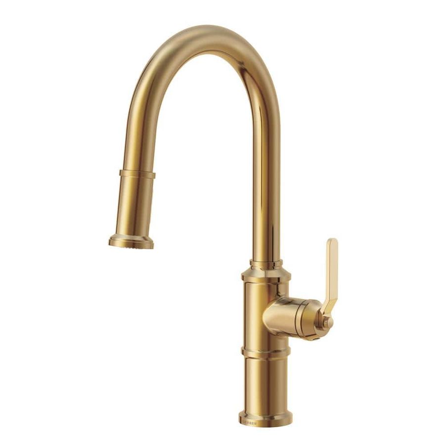 Gerber Kinzie 1-Handle Pull Down Sprayer Kitchen Faucet with 1.75 GPM in Brushed Bronze D454437BB - The Home Depot added by Morgan Van Roekel