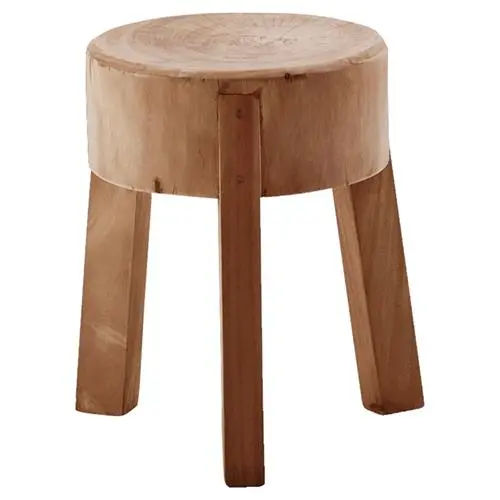 Noelle Rustic Lodge Brown Reclaimed Suar Wood Round Stool added by Chloe Drage