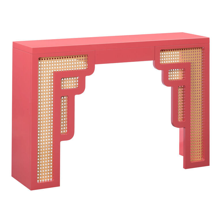Helston Wood and Rattan Console Table added by Vanessa Grech