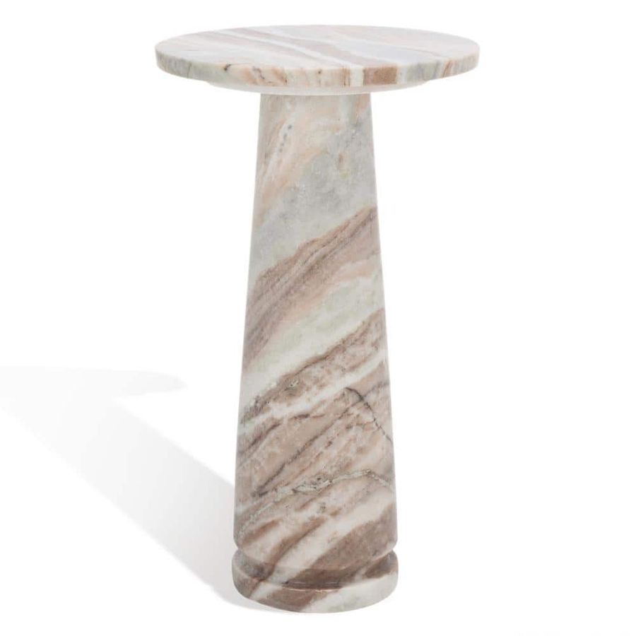 SAFAVIEH Valentia 10 in. White Round Marble End Table SFV9704B - The Home Depot added by Marlana Bevan