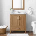 Moorside 30 in. W x 19 in. D x 34 in. H Single Sink Bath Vanity in Sweet Maple with White Engineered Stone Top added by Ruthann R