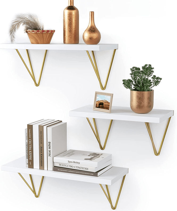 Set of 3 Wall Mounted Wooden Floating Shelves Storage Shelves Display Shelves for Livingroom Bedroom Kitchen Home Decor ,3 Sizes(11in. 14in. and 16in.) - Walmart.com added by KAYLA MANZELLA