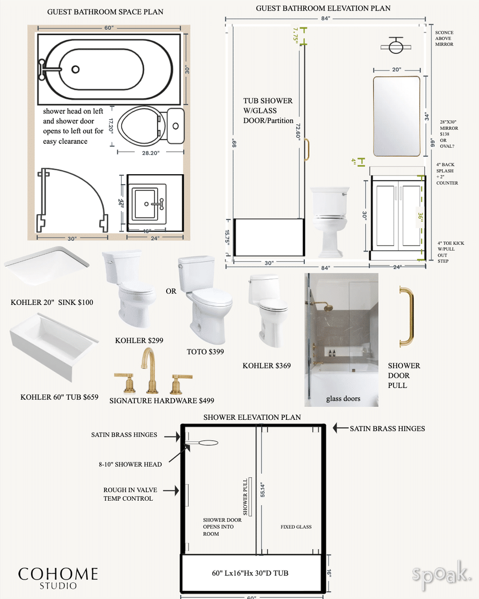 Bathroom Layout designed by Caroline Osborn
