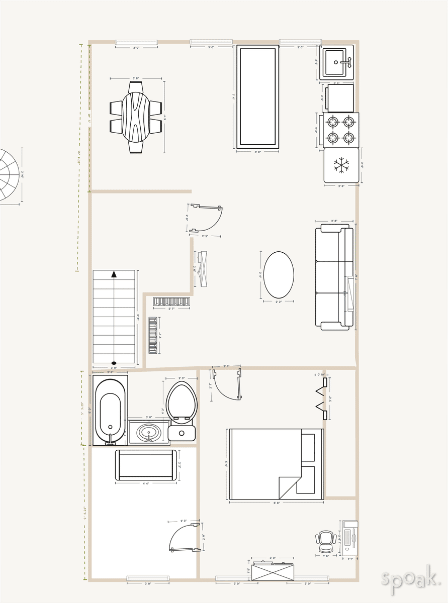 Multi Story Apartment Floor Plan designed by Megan Ananian