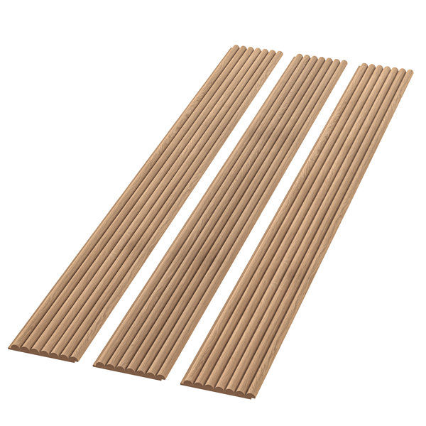 94.5" x 5.5" Fluted Semi-Circle Wood Shiplap Wood Wall Paneling, 3D Wall Paneling for Interior Wall Décor added by HELEN SALGADO