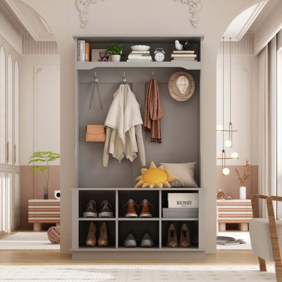 Aldoyn Hall Tree 39.8'' Wide with Bench and Shoe Storage added by Alexandra Reif