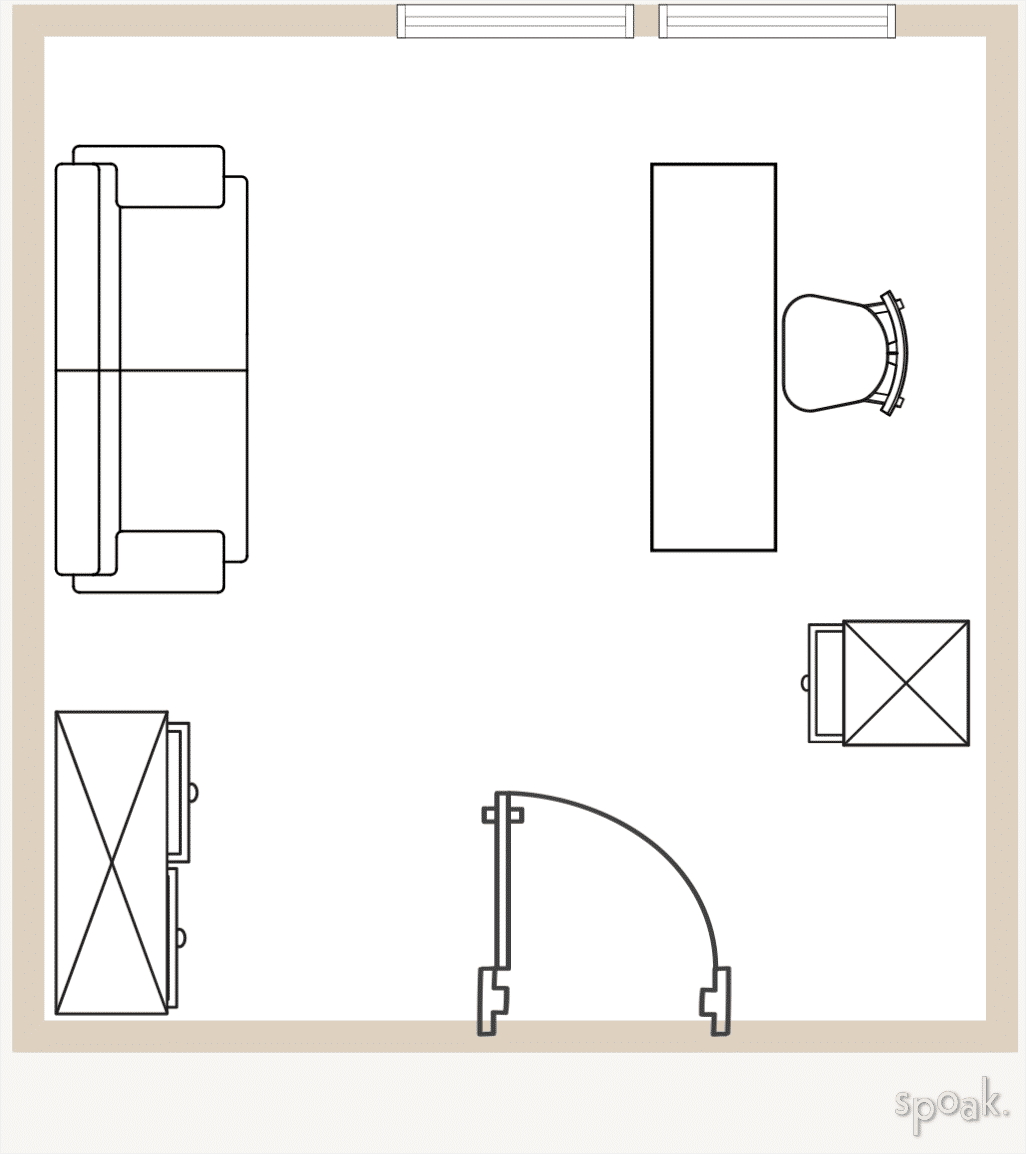 Medium Square Office Layout designed by Anastasia Klepikova