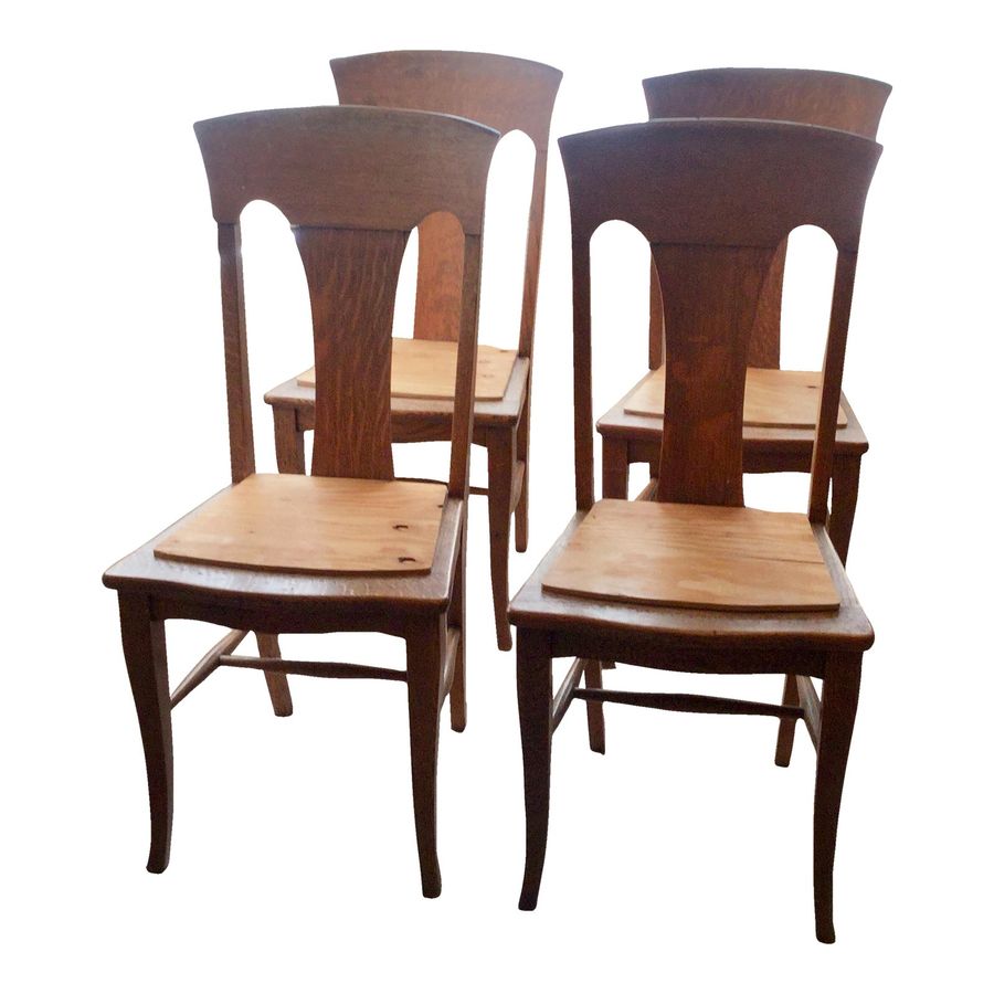 1950s Fiddle Back Style Oak Chairs - Set of 4 added by Spoak Member